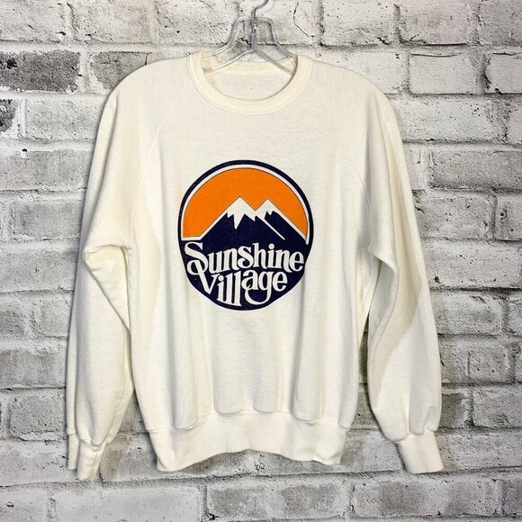 Vintage Sunshine Village Graphic Crewneck Pullover Retro Sweatshirt - Picture 1 of 11